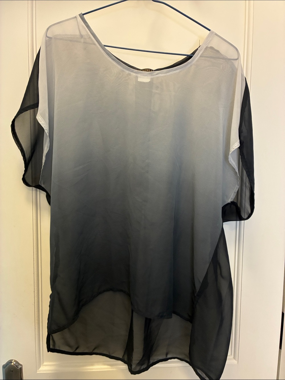 Piccadilly Fashions Ombre Sheer Chiffon Poncho Blouse S/M ⭐️TSTOP2